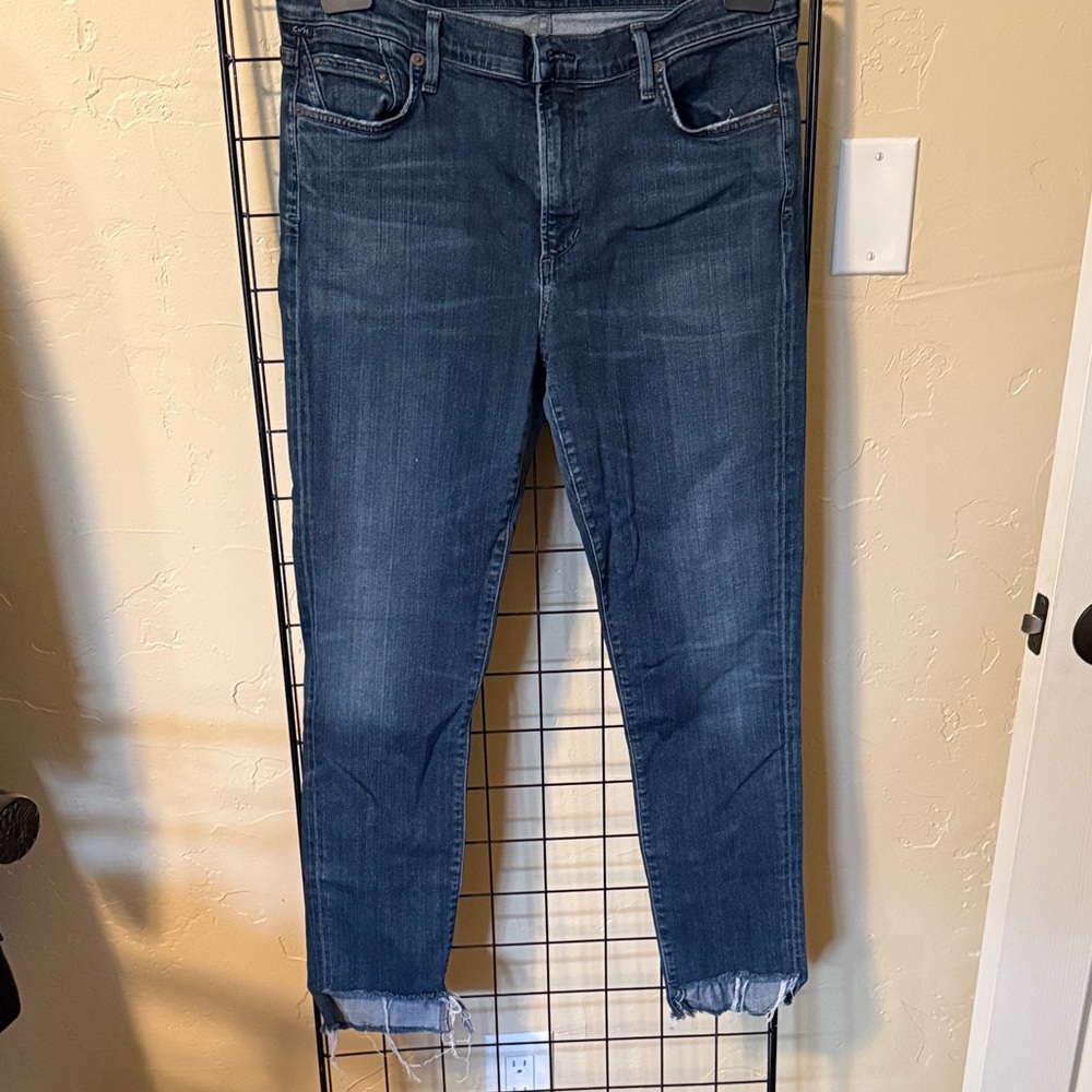 Citizens Of Humanity Dark Blue Frayed Jeans